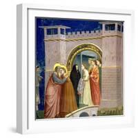 The Meeting at the Golden Gate, circa 1305 Gate in Jerusalem, circa 1305-Giotto di Bondone-Framed Giclee Print