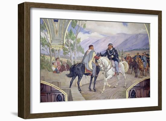 The Meeting Between Giuseppe Garibaldi and King Vittorio Emanuele II on the 26th of October 1860-Pietro Aldi-Framed Giclee Print