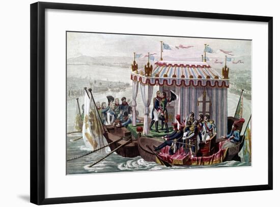 The Meeting between Napoleon and Tsar Alexander I-Stefano Bianchetti-Framed Giclee Print