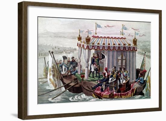 The Meeting between Napoleon and Tsar Alexander I-Stefano Bianchetti-Framed Giclee Print