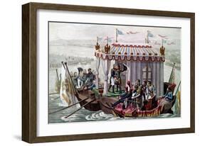 The Meeting between Napoleon and Tsar Alexander I-Stefano Bianchetti-Framed Giclee Print