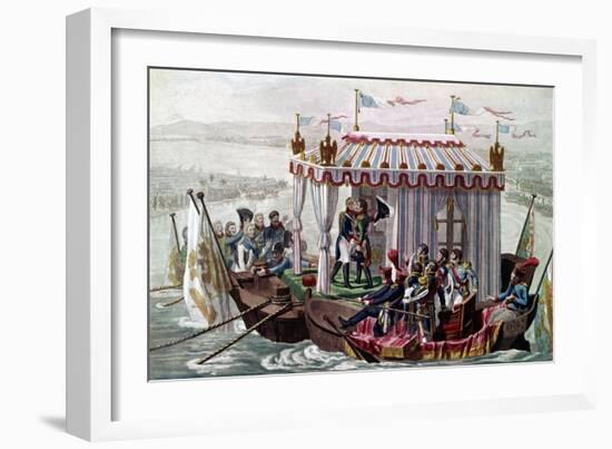 The Meeting between Napoleon and Tsar Alexander I-Stefano Bianchetti-Framed Giclee Print