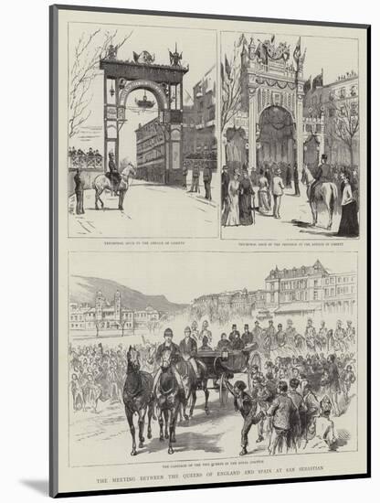 The Meeting Between the Queens of England and Spain at San Sebastian-null-Mounted Giclee Print