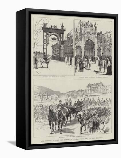 The Meeting Between the Queens of England and Spain at San Sebastian-null-Framed Stretched Canvas
