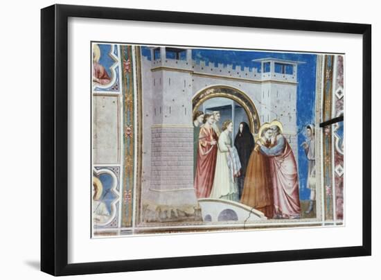 The Meeting of Anna and Joachim-Giotto di Bondone-Framed Giclee Print