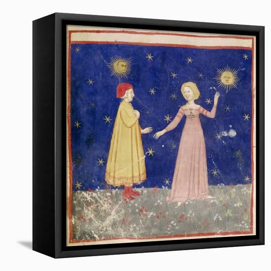 The Meeting of Dante (1265-1321) and Beatrice-null-Framed Stretched Canvas