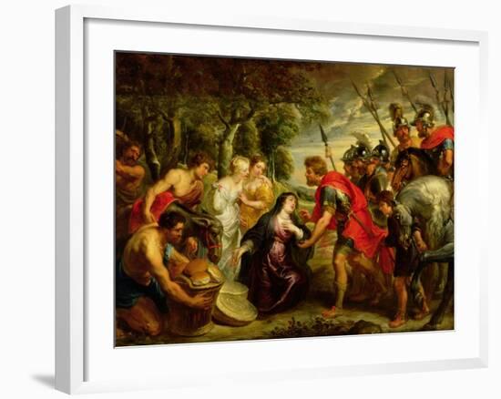 The Meeting of David and Abigail, 1625-28-Peter Paul Rubens-Framed Giclee Print