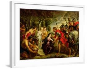 The Meeting of David and Abigail, 1625-28-Peter Paul Rubens-Framed Giclee Print