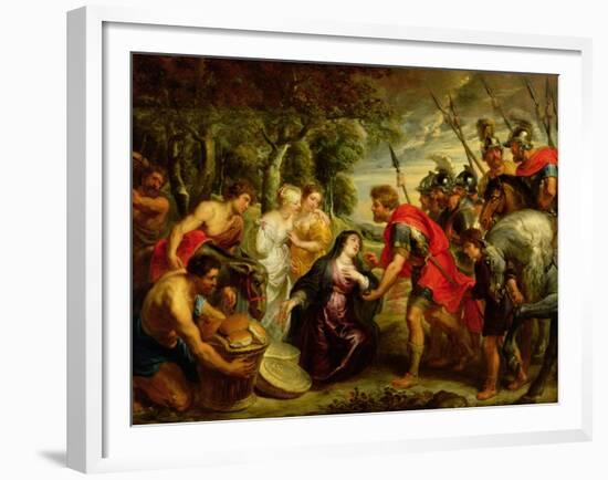 The Meeting of David and Abigail, 1625-28-Peter Paul Rubens-Framed Giclee Print