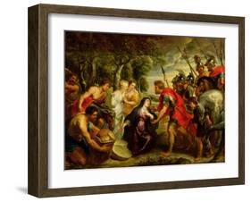 The Meeting of David and Abigail, 1625-28-Peter Paul Rubens-Framed Giclee Print