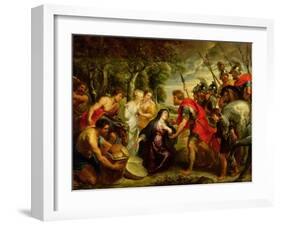 The Meeting of David and Abigail, 1625-28-Peter Paul Rubens-Framed Giclee Print