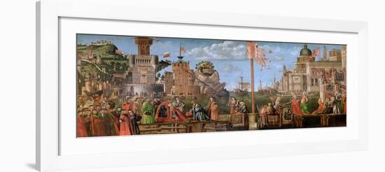 The Meeting of Etherius and Ursula and the Departure of the Pilgrims-Vittore Carpaccio-Framed Giclee Print