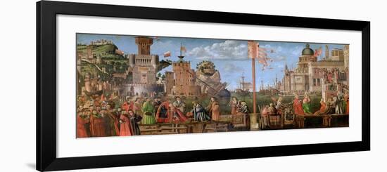 The Meeting of Etherius and Ursula and the Departure of the Pilgrims-Vittore Carpaccio-Framed Giclee Print