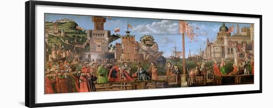 The Meeting of Etherius and Ursula and the Departure of the Pilgrims-Vittore Carpaccio-Framed Giclee Print