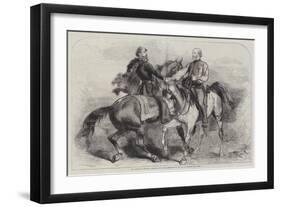 The Meeting of General Garibaldi and Victor Emmanuel on 26 October, Near Teano-null-Framed Premium Giclee Print