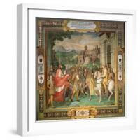 The Meeting of Holy Roman Emperor Charles V and Alessandro Farnese in 1544-Taddeo Zuccari-Framed Giclee Print