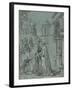 The Meeting of Joachim and Anne at the Golden Gate, 1540-60 (Brush in Black Ink with Grey Wash, Hei-Martin Schaffner-Framed Giclee Print