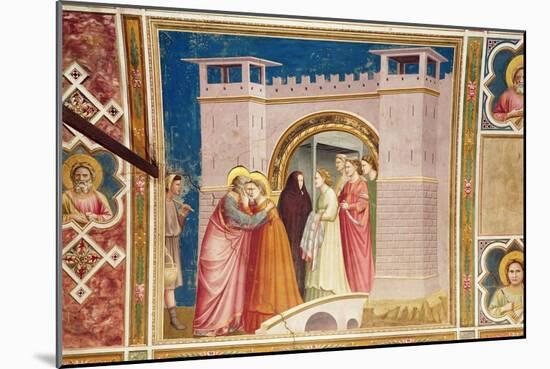 The Meeting of Joachim and Anne at the Golden Gate, C.1305-Giotto di Bondone-Mounted Giclee Print