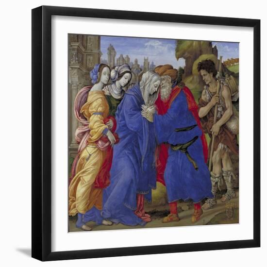 The Meeting of Joachim and Anne Outside the Golden Gate of Jerusalem, 1497-Filippino Lippi-Framed Giclee Print