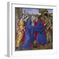 The Meeting of Joachim and Anne Outside the Golden Gate of Jerusalem, 1497-Filippino Lippi-Framed Giclee Print