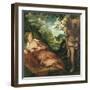 The Meeting of Judah and Tamar-Jacopo Tintoretto-Framed Giclee Print