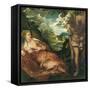 The Meeting of Judah and Tamar-Jacopo Tintoretto-Framed Stretched Canvas