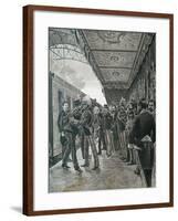 The Meeting of Kaiser Wilhelm Ii and King Umberto of Savoy at the Station in Rome, 1888-null-Framed Giclee Print