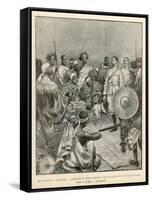 The Meeting of Menelik One of Ethiopia's Greatest Emperors with Major Salsa of the Italian Envoy-Belloc-Framed Stretched Canvas