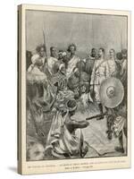 The Meeting of Menelik One of Ethiopia's Greatest Emperors with Major Salsa of the Italian Envoy-Belloc-Stretched Canvas