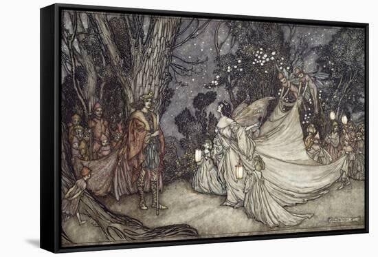 The Meeting of Oberon and Titania, 1908-Arthur Rackham-Framed Stretched Canvas