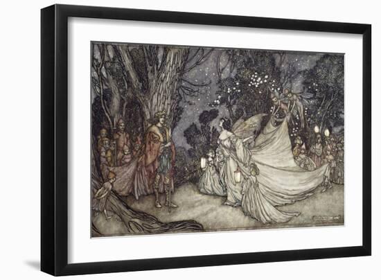 The Meeting of Oberon and Titania, 1908-Arthur Rackham-Framed Giclee Print