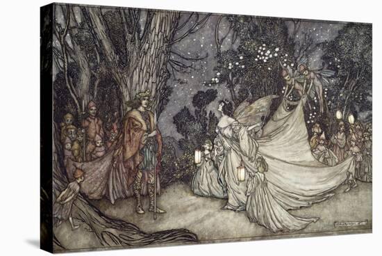 The Meeting of Oberon and Titania, 1908-Arthur Rackham-Stretched Canvas