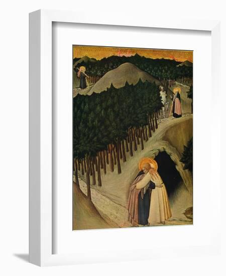 'The Meeting of Saint Anthony and Saint Paul', c1430-1435-Sano di Pietro-Framed Giclee Print