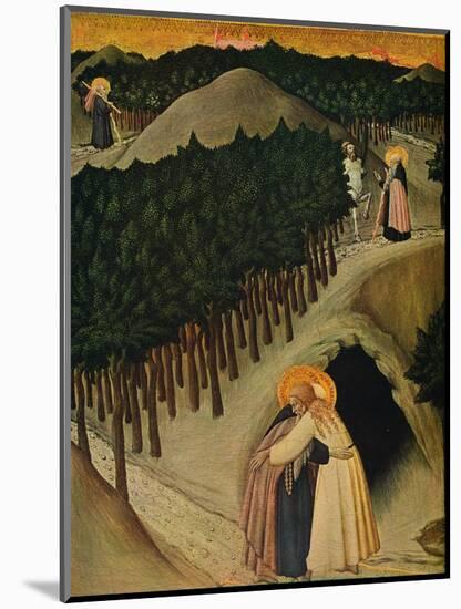 'The Meeting of Saint Anthony and Saint Paul', c1430-1435-Sano di Pietro-Mounted Giclee Print