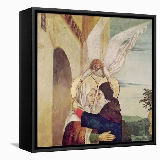 The Meeting of St. Anne and St. Joachim at the Golden Gate, C.1499-Nicolas d' Ypres-Framed Stretched Canvas