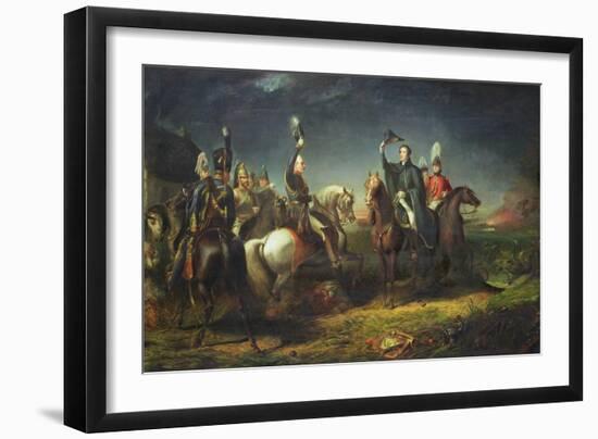 The Meeting of the Duke of Wellington and Field Marshal Blucher-Thomas Jones Barker-Framed Giclee Print