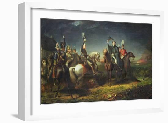 The Meeting of the Duke of Wellington and Field Marshal Blucher-Thomas Jones Barker-Framed Giclee Print