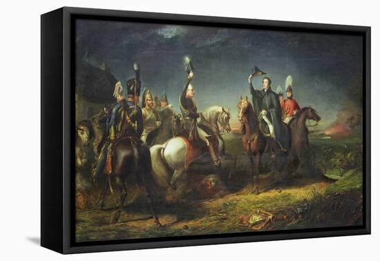 The Meeting of the Duke of Wellington and Field Marshal Blucher-Thomas Jones Barker-Framed Stretched Canvas