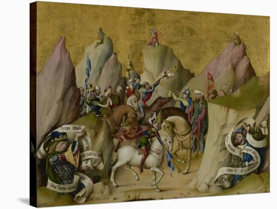 The Meeting of the Three Kings, with David and Isaiah, c.1475-Master of St. Bartholemew-Stretched Canvas