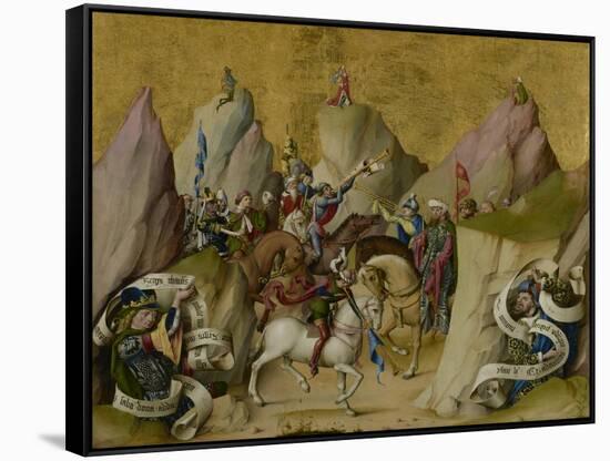 The Meeting of the Three Kings, with David and Isaiah, c.1475-Master of St. Bartholemew-Framed Stretched Canvas