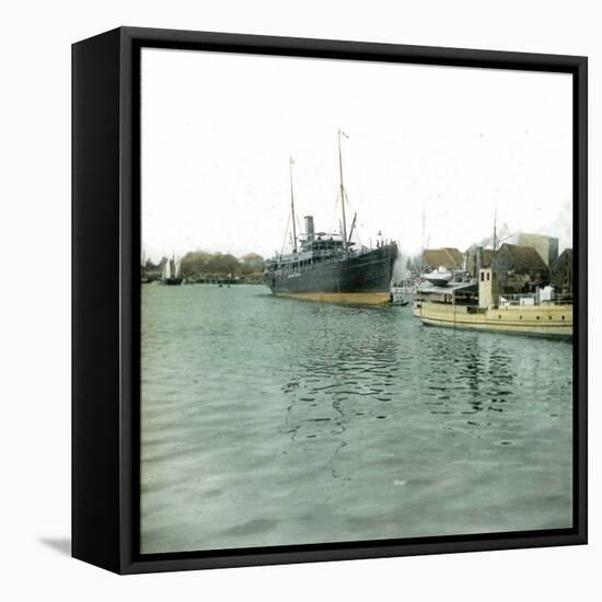 The "Melchior" Leaving the Quays of Christiania (Present Day Oslo, Norway)-Leon, Levy et Fils-Framed Stretched Canvas