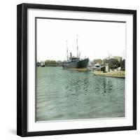 The "Melchior" Leaving the Quays of Christiania (Present Day Oslo, Norway)-Leon, Levy et Fils-Framed Photographic Print