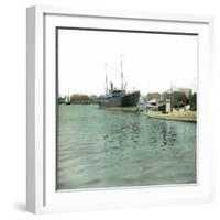 The "Melchior" Leaving the Quays of Christiania (Present Day Oslo, Norway)-Leon, Levy et Fils-Framed Photographic Print