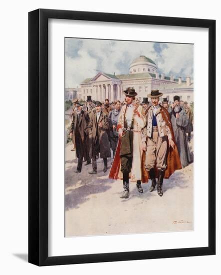 The Members Leaving the Dooma-Frederic De Haenen-Framed Giclee Print