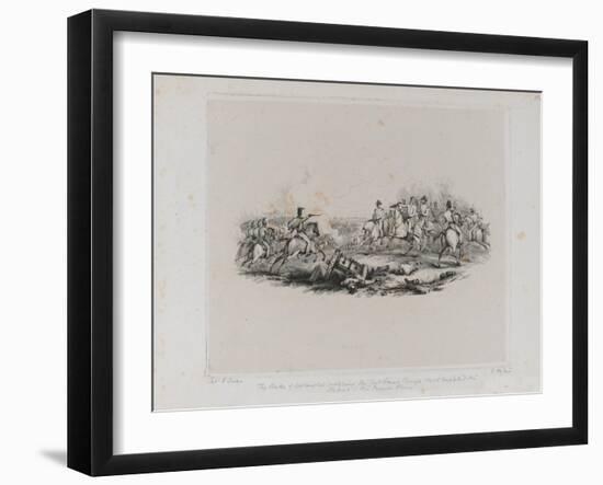 The Memorable Battle of Waterloo - the Duke of Wellington Ordering the Last Grand Charge Which Comp-George Jones-Framed Premium Giclee Print