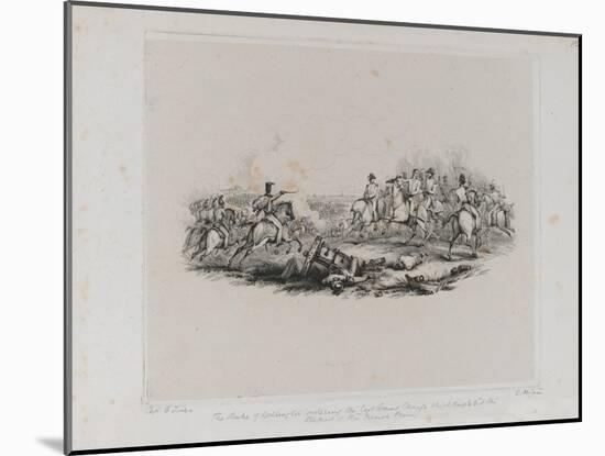 The Memorable Battle of Waterloo - the Duke of Wellington Ordering the Last Grand Charge Which Comp-George Jones-Mounted Premium Giclee Print