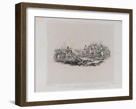 The Memorable Battle of Waterloo - the Duke of Wellington Ordering the Last Grand Charge Which Comp-George Jones-Framed Giclee Print