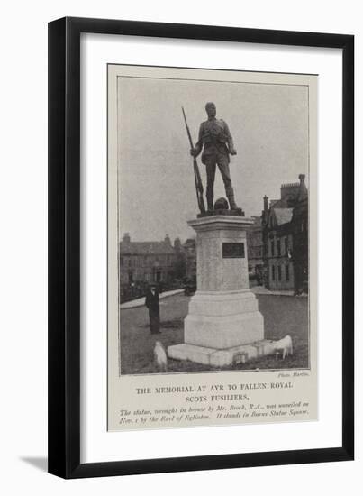 The Memorial at Ayr to Fallen Royal Scots Fusiliers-null-Framed Giclee Print