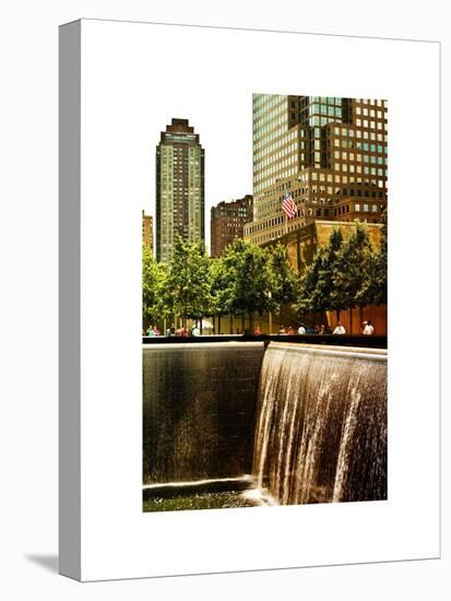 The Memorial Pool View at 9/11 Memorial, 1WTC, Manhattan, New York, White Frame, Sunset Colors-Philippe Hugonnard-Stretched Canvas