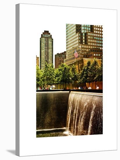 The Memorial Pool View at 9/11 Memorial, 1WTC, Manhattan, New York, White Frame, Sunset Colors-Philippe Hugonnard-Stretched Canvas